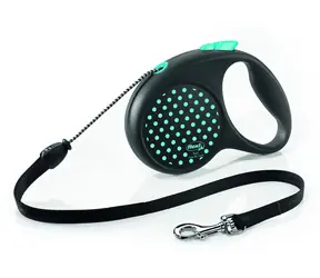 Smycz Flexi FUN Color Dots M 5m czarno-niebieska / Smycz / samozwijająca / do 20 kg