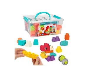 Zestaw klocków 48 elementów TEDDIES / Zestaw konstrukcyjny / Plastik / Plastikowe etui / 18m+