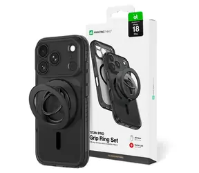 Zestaw pierścieni do obiektywu AmazingThing Titan Pro w kolorze czarnym / Pierścień ochronny do obiektywu / MagSafe / iPhone 18 Pro