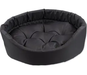Legowisko dla psa Dog Fantasy Oval z poduszką, szare / Legowisko dla psa / 48x40x15 cm / Zdejmowany pokrowiec