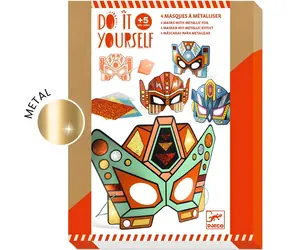 Zestaw kreatywny DJECO Super Robot Masks do uzupełnienia / 4 maski / Metalowe detale / Papier FSC