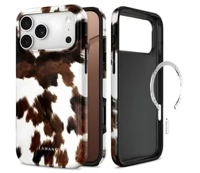 Etui Tech-Protect Lamano MagSafe brązowo-białe / do Apple iPhone 18 Pro Max i 17 Pro / MagSafe