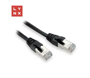 Kabel połączeniowy Lynx FTP Cat5e 0,1m czarny / Kabel połączeniowy / RJ45 / CCA / opakowanie 10 szt.