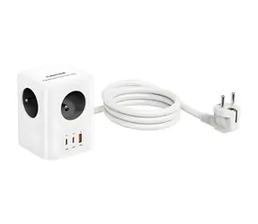 Cubenest PowerCube USB PD 30W szary / Przedłużacz / 4X gniazdo / 230V / 1,5 m