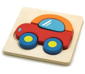 Puzzle BABU Samochód / Drewniana układanka / 5 elementów