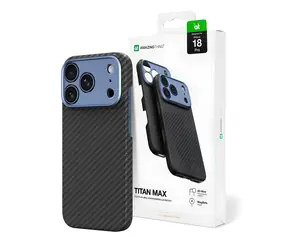 Obiektyw AmazingThing Titan Max niebieski / Etui / Apple iPhone 18 Pro / MagSafe / ochrona obiektywu