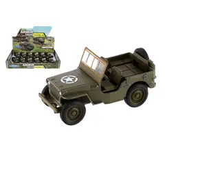 MISIU Samochód wojskowy Jeep Willys MB 10 cm / Metal/plastik / Napęd pull-back / od 3 lat