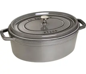 Staub Round Cocotte grafitowo-szary / Rondel z pokrywką / 31 cm / żeliwo