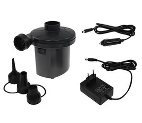 Pompka elektryczna SULOV do materacy powietrznych / Pompka elektryczna / 12V/220V / 3 końcówki / 250 l/min