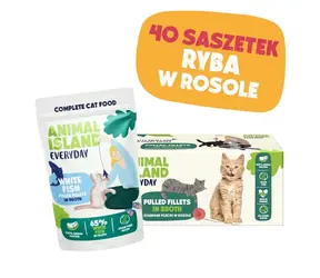 Animal Island Saszetki z białą rybą w bulionie 40x85 g / Saszetki dla kotów / ryba
