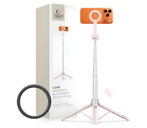 Tech-Protect L10S różowo-szary / Kijek do selfie / Bluetooth