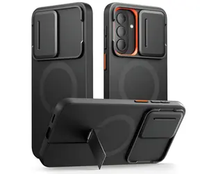 Tech-Protect Kevlar Aura MagSafe czarno-pomarańczowy / Etui / Samsung Galaxy A57 / MagSafe / Kevlar