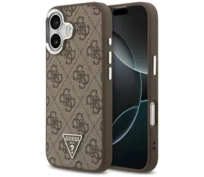 Logo trójkąta Guess 4G brązowe / Tylna obudowa / MagSafe / iPhone 17