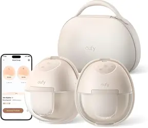 Anker Eufy S1 Pro brown / Laktator / Noszony / Ogrzewanie HeatFlow / 300 mmHg / 150 ml