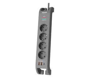Philips SPN4140GA/58 czarny / Listwa przeciwprzepięciowa / 2m