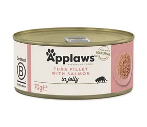 Applaws Tuńczyk w puszce z łososiem w galarecie 70 g / Karma uzupełniająca / bez zbóż
