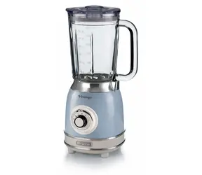 Blender stołowy Ariete 583 Vintage jasnoniebieski / Szklany / 1000 W / 1,5 l / 4 prędkości + pulsacja