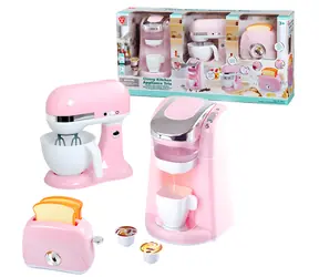 PLAYGO Sprzęt kuchenny dla dzieci różowy / Ekspres do kawy, blender, toster / Plastik