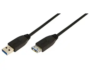 LogiLink USB-A czarny / Przewód przedłużający / USB 3.0 / USB-A (M) - USB-A (F) / 3 m