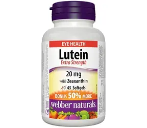 Webber Naturals Luteina 20 mg / Suplement diety / 45 kapsułek / Bez glutenu