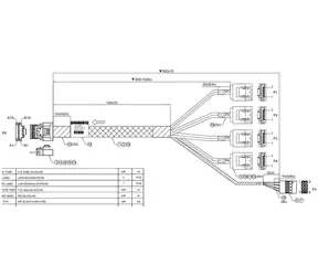 Kabel SuperMicro SlimSAS SFF-8654 4i - 4X SATA odwrotny / kabel SAS / wewnętrzny / 0,35 m / 100 omów