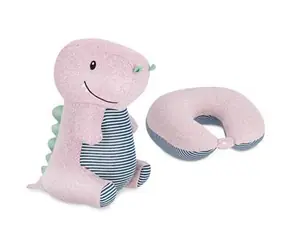 Spokey CUDDLY / Poduszka podróżna i pluszowa zabawka dla dzieci 2 w 1 / Motyw hipopotama