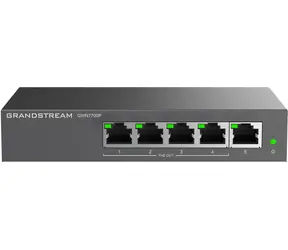 Grandstream GWN7700P / Przełącznik / 5x GbE RJ45 / 4X PoE 802.3 AF/ at / Niezarządzany / 60 W