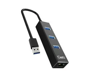 Geti GUH3AE / USB hub / 3x USB-A 3.0 / Ethernet