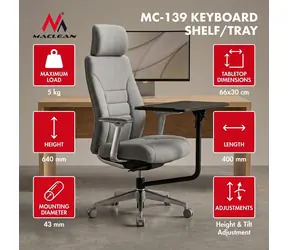 Uchwyt na klawiaturę MC-139 do krzesła / Uchwyt na klawiaturę / Uchwyt na krzesło