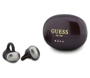 Guess Metallic FINISH Classic Logo bordowy / Słuchawki bezprzewodowe / OWS
