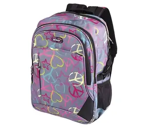 Plecak Easy Purple z nadrukiem i elementami odblaskowymi / Plecak szkolny / 20 l