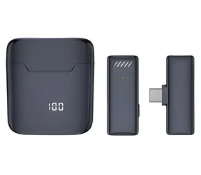 Mikrofon bezprzewodowy z etui ładującym czarny / Mikrofon / Złącze USB-C