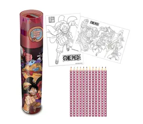 Zestaw kredek PYRAMID One Piece / Tuba / 12 szt. / Temperówka / 2 motywy kolorowania