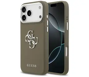 Guess Grained Big 4G Classic Logo brązowy / Tylna obudowa / do iPhone'a 17 Pro Max