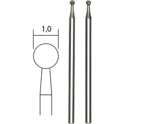 Proxxon 28212 / Tarcza szlifierska / Diamentowa / Kulkowa 1,0 mm / Trzpień 2,35 mm / 2 szt.