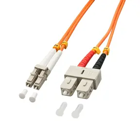 Lindy LC-SC OM2 2m pomarańczowy / Kabel światłowodowy / Wielomodowy 50/125 µm / Duplex, bezhalogenowy