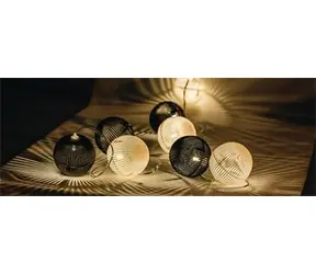 HQ HQLEDSLPBALL / Łańcuch świetlny / Czarno-białe kule / 10 diod LED