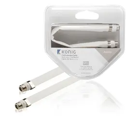 Kabel antenowy König Flat F żeński - żeński biały / Kabel antenowy / 0,2 m