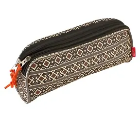 Etui studenckie Easy Student wzór brązowy / Etui / dwa zamki