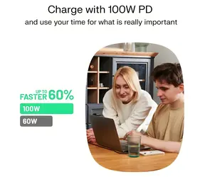 Green Cell PowerFlex USB-C - USB-C czarny / Kabel / PD 100W / Oplot silikonowy / 1,2 m
