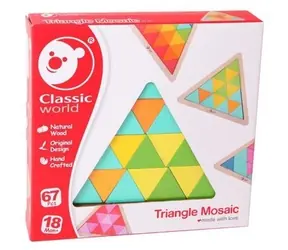 CLASSIC WORLD Drewniana mozaika trójkąt / 60 elementów / od 18 miesięcy