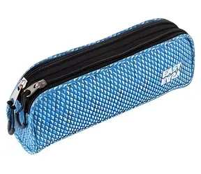 Etui studenckie Easy Student wzór biało-niebieski / Etui / 2 zamki / 22×10×5 cm
