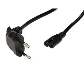 OEM CEE 7/16(M) 90° - IEC320 C7 czarny / Kabel zasilający / kątowy / 2-pinowy / 1,8 m