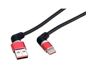 Kabel USB Roline USB-A(M) - USB-C(M) kątowy, obrotowy, podświetlany / Kabel / USB 2.0 / 60W / 1 m