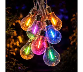 Forever SUNARI FLS-400 kolorowa / Girlanda solarna LED / 4 m / 10 żarówek LED / kolorowe światło