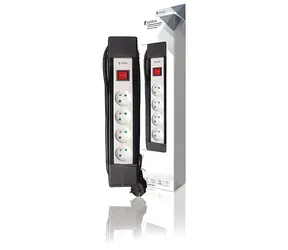König KNES430E1PRO czarny / Gniazdo przedłużające / 4X 230V / 3 m / z wyłącznikiem
