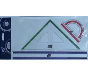 Zestaw do Easy geometrii / Linijka 30 cm / Trójkąt prostokątny / Kątomierz