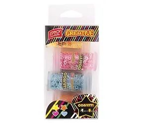 Easy Dekoracyjne brokatowe serduszka i gwiazdki / 4 kolory fluo / 4X 8 g