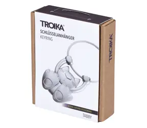 Brelok TROIKA Tabby srebrny / Brelok / zawieszka kot / metal