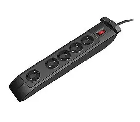 V7 Surge Protect czarny / Listwa przeciwprzepięciowa / 5 gniazd / 1050J / Kabel 1 m
